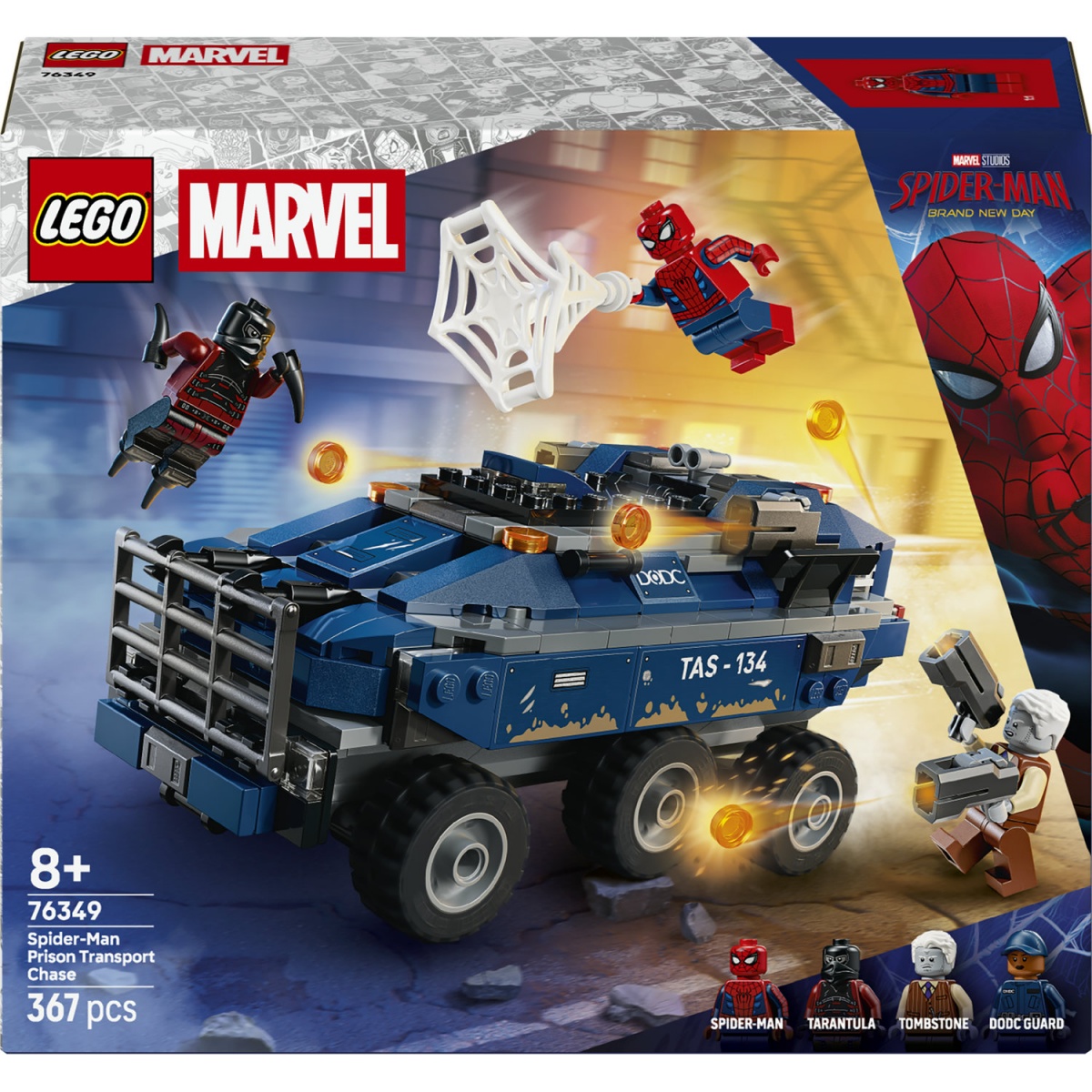 Конструктор LEGO Super Heroes Marvel Преследование Человеком-Пауком машины для перевозки преступников 76349 — фото 1