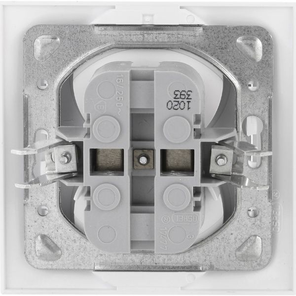 Розетка двойная без заземления Ospel Impresja 16 А 250 В без шторок белый