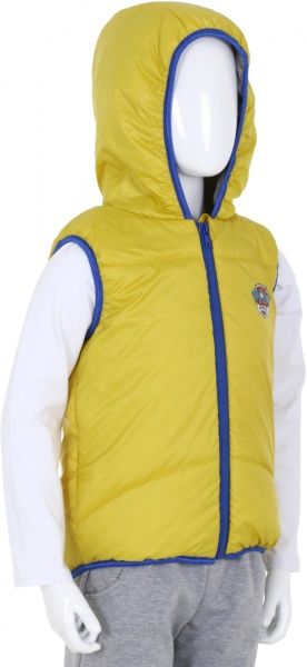 Жилет детский унисекс Соня с капюшоном р.122 желтый с синим Н0140 