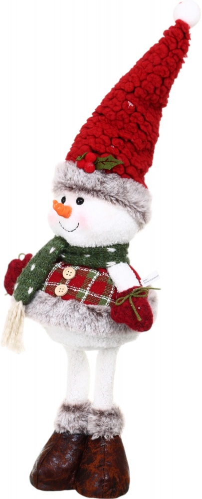 Декорация новогодняя Снеговик кантри который стоит 19х49 см в ассортименте AG23101AB