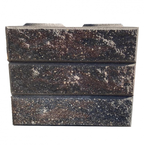 Кирпич гиперпрессованный колотый коричнево-черный