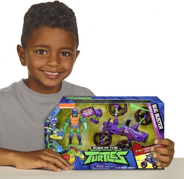 Фигурка TMNT Эволюция черепашек-ниндзя Донателло с мотоциклом 