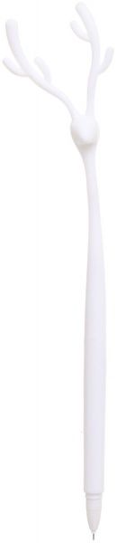 Ручка гелевая Рождественский белый олень 