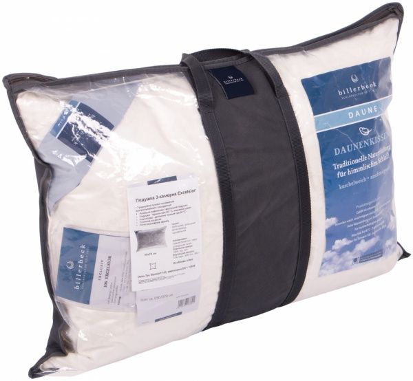 Подушка EXCELSIOR 50x70 см 3-х камерна зовнішні камери 100% гусячий пух внутрішня камера 30% пух 70% дрібне перо Gerd