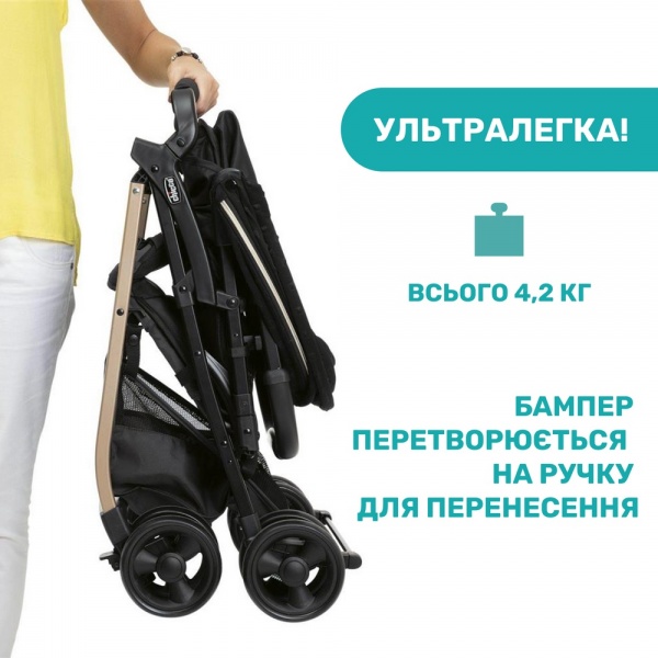 Коляска прогулочная Chicco Ohlala 3 Black Re-Lux 79733.56 
