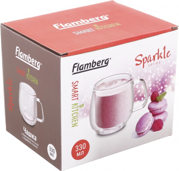 Чашка Sparkle Pink 330 мл Flamberg Smart Kitchen