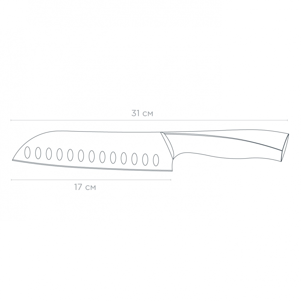 Нож сантоку Vinzer Master Line 31 см 50603