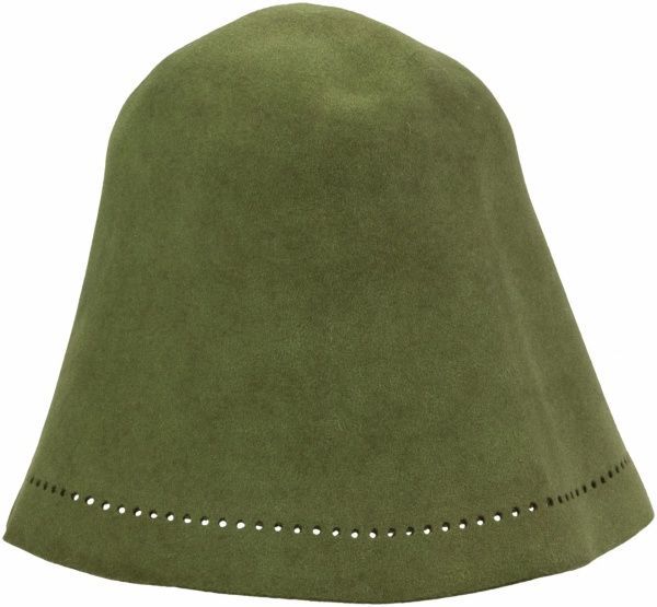 Шапка для сауны HUSST Элит Зеленая №5 с кроличьим пухом крашеная