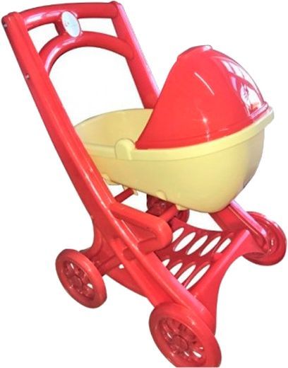 Тележка-каталка Долоні для кукол люлька бежевый/красный
