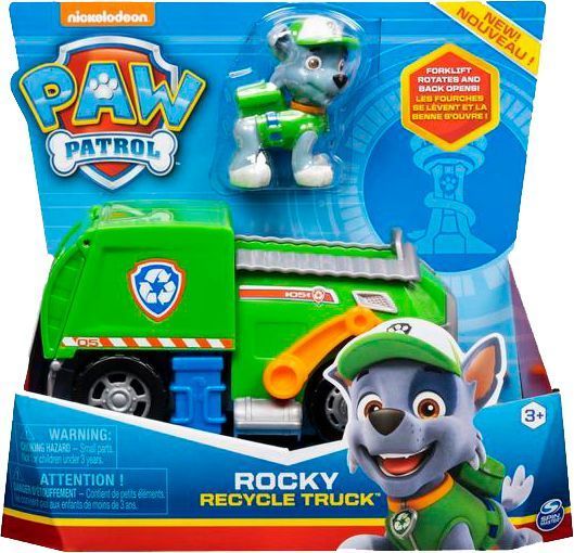 Фигурка Spin Master Paw Patrol Щенячий патруль базовый спасательный автомобиль с водителем Рокки 