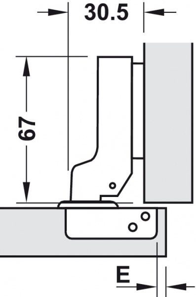 Петля напівнакладна з доводчиком Metalla D SM 300 + монтажна планка під шуруп 483.01.791 Hafele 