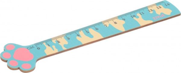 Линейка Лапки котенка телесно-голубой 14 см