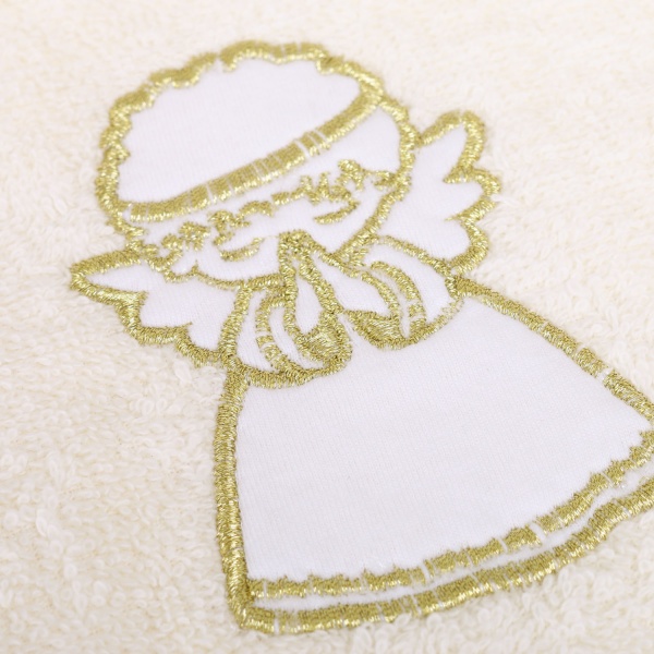 Полотенце махровое Україна Ангел 95х95 см молочный с золотым