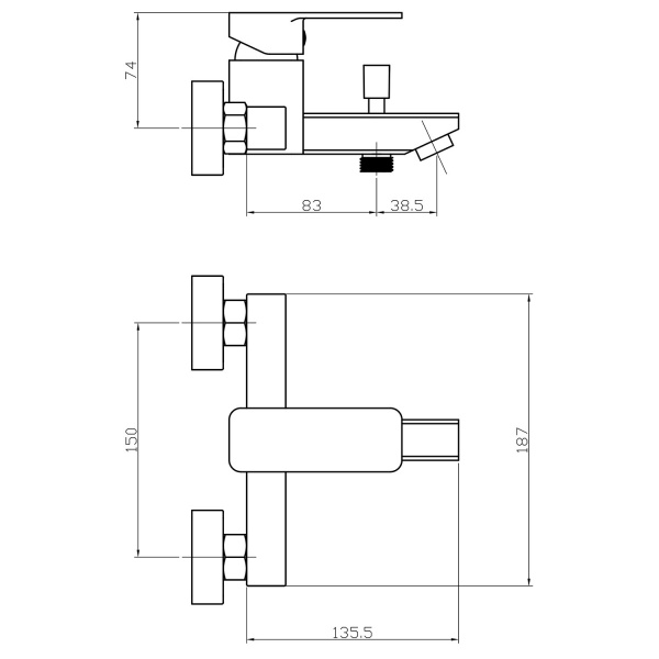 Смеситель для ванны/душа GH Elizabeth 14.10.131 с душевым набором