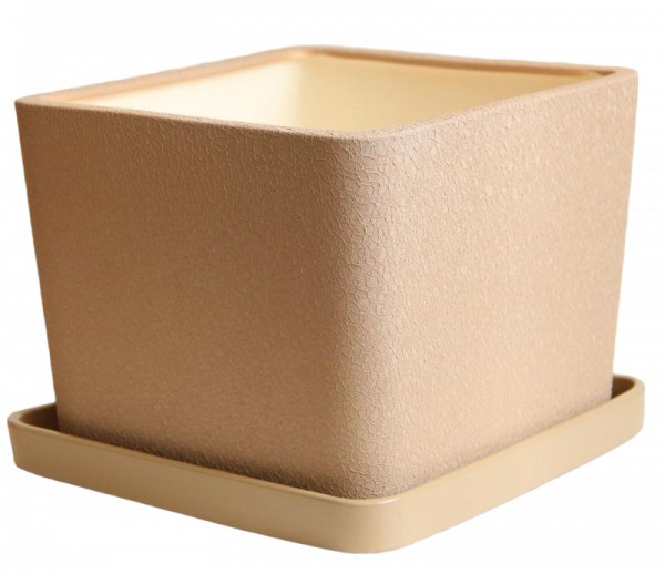 Горшок керамический Квадрат №2 шелк квадратный 3 л капучино 
