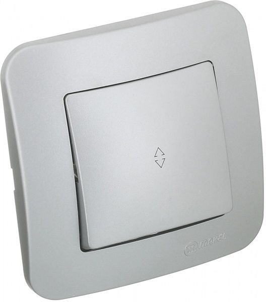 Выключатель проходной одноклавишный Makel Lillium Natural без подсветки 10 А 250В серебристый