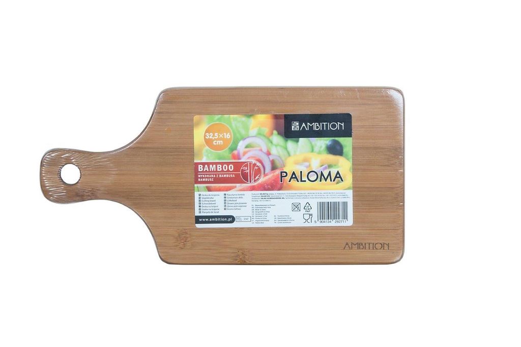 Доска кухонная с ручкой Ambition Paloma, 32,5x16x1,5 см, бамбук — фото 1