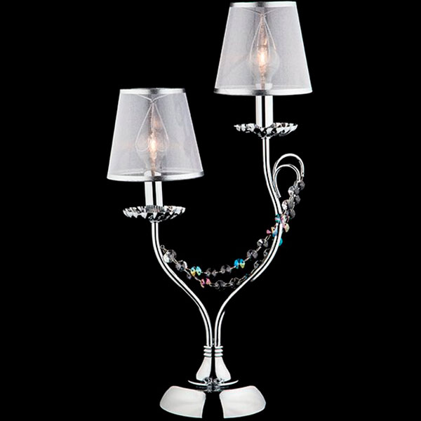 Настольная лампа декоративная Strotskis Gloria 2x40 Вт E14 хром/серебро 01069/2 