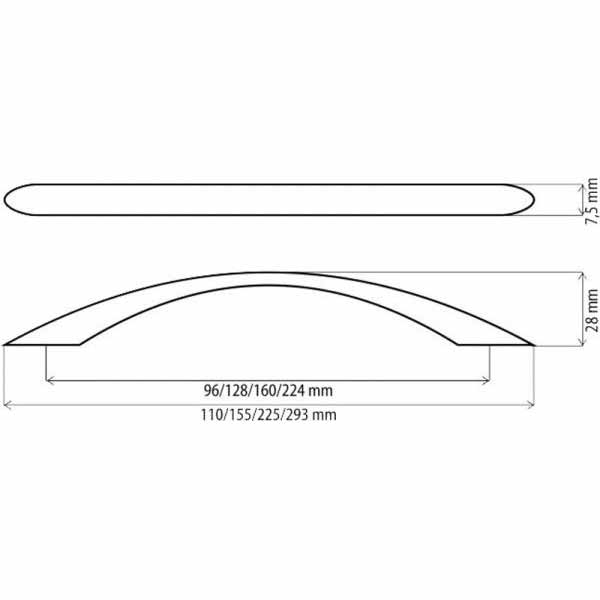 Меблева ручка DP 81 G5 128 мм матовий нікель DC