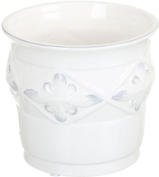 Кашпо керамічне Ромб круглий (LJ14A5235WB) айворі 