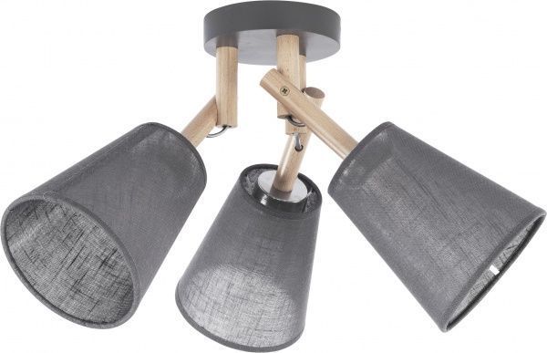 Люстра потолочная TK Lighting Vaio 3x60 Вт E27 серый/дерево 658 