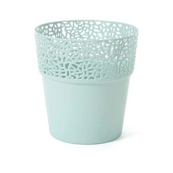 Горщик пластиковий Ламела Росса 145 круглий 1,0 л м'ятний 