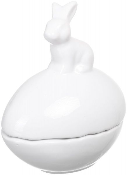 Свічка Яйце біле з зайчиком 9x6,2x11 см Pako-If