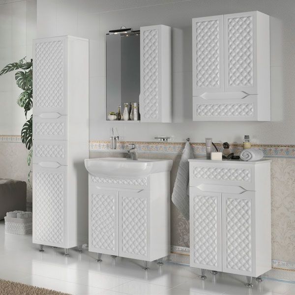 Дзеркало з шафкою Aqua Rodos Родорс 55 біле з підсвічуванням шафа праворуч АР000040355