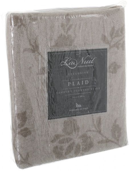 Плед Sanremo квіти 140x200 см бежевий La Nuit 