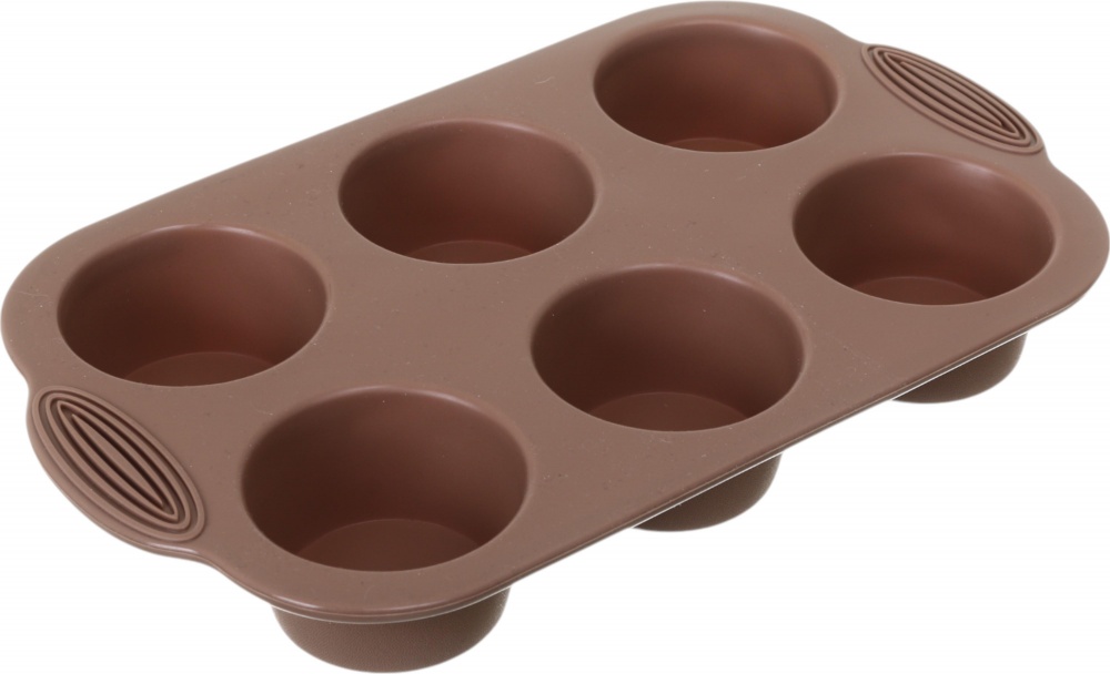 Форма для випікання кексу Smart Kitchen by Flamberg на 6 шт. Peach&Brown 30х18х4 см коричневий