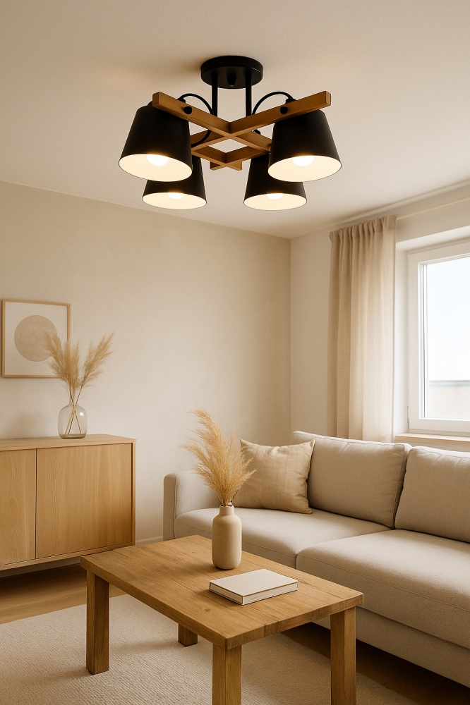 Люстра потолочная LIGHT SET VOLOSHKA СRL 4x12 Вт GX53 черный