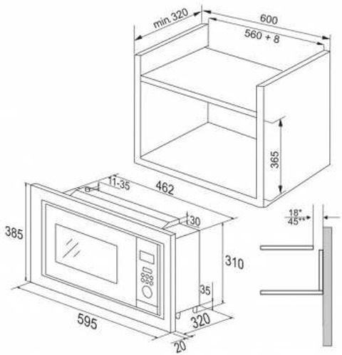 Встраиваемая микроволновая печь Hansa AMM20BEIH