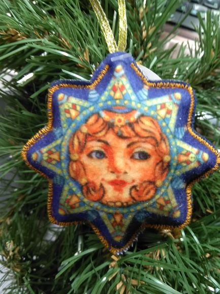 Подвеска фетровая Звездочка Ярило синяя 8,5 см