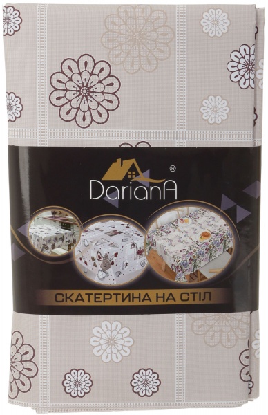 Скатерть Ромашка 137x240 см бежевый с рисунком Даріана 