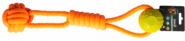 Игрушка для собак AnimAll GrizZzly 9864 веревка с шариком orange/yellow