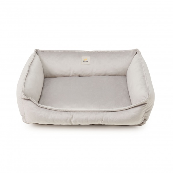 Лежак PETBED Velor Комфорт L 90x60x25 см серый