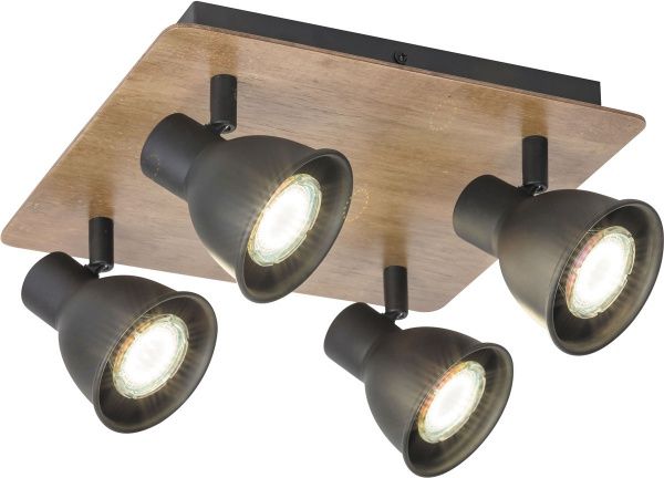 Спот Rabalux Mac 5905 4x35 Вт GU10 чорний/бук 