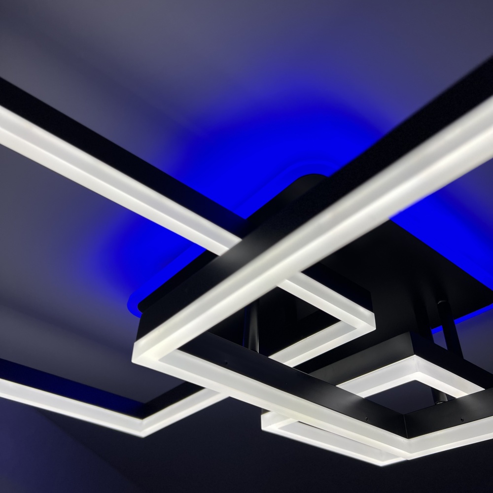 Люстра світлодіодна Luminaria 4x105 Вт LED-модуль чорний GENNY SQUARE RGB 105W 4S BLACK