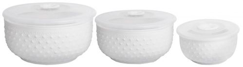 Набор салатников с крышками White 3 шт., фарфор Lefard