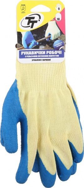 Рукавички ТавТекс Скляр 10 кл з покриттям латекс L (9)
