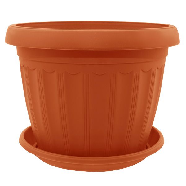 Горщик пластиковий Алеана Терра круглий 1,6л теракот (112067) 