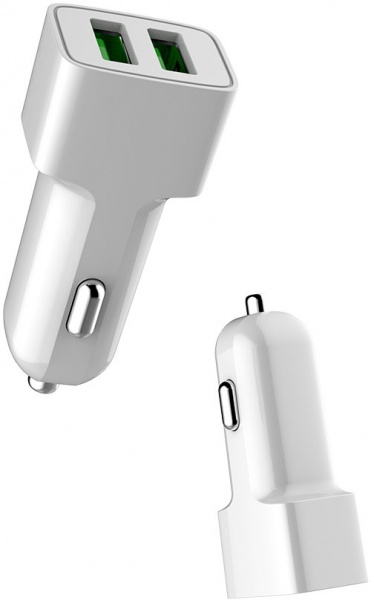 Автомобильное зарядное устройство ColorWay 2USB AUTO ID 2.4A 12W (CW-CHA009-WT) 