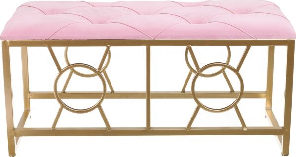 Банкетка декоративна пудрова 80х30х39 см 