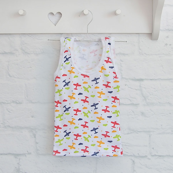 Майка для мальчиков Blanka Самолеты р.92 белый 110197 