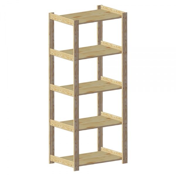 Стелаж дерев'яний WoodMood Shieldes 5 полиць 1496x640x420 мм сосна (STP 050465) 