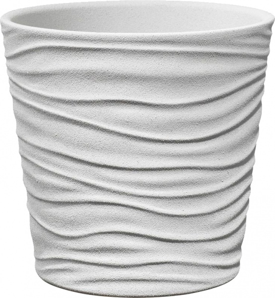 Кашпо керамическое Soendgen Sonora круглый белый (0629-0024-1844) 