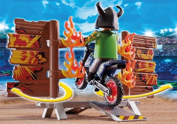 Конструктор Playmobil Stunt Show Мотокрос із вогняною стіною 70553