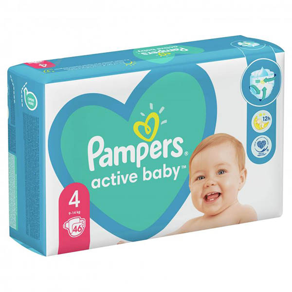 Підгузки Pampers Active Baby Розмір 4 (9-14 кг) 46 шт.