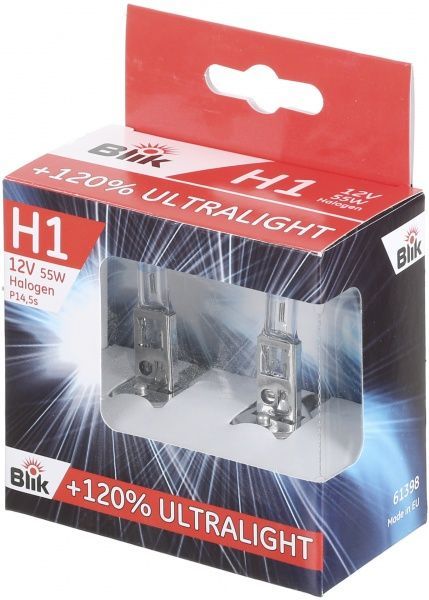 Лампа галогенная BLIK 61398 H1 P14.5s 12 В 2 шт