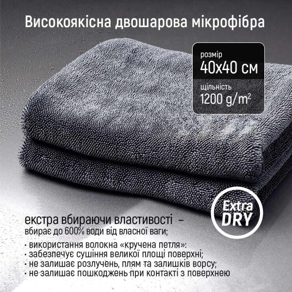 Мікрофібра Extra Dry 1200gsm 40х40см ColorWay 1 шт.